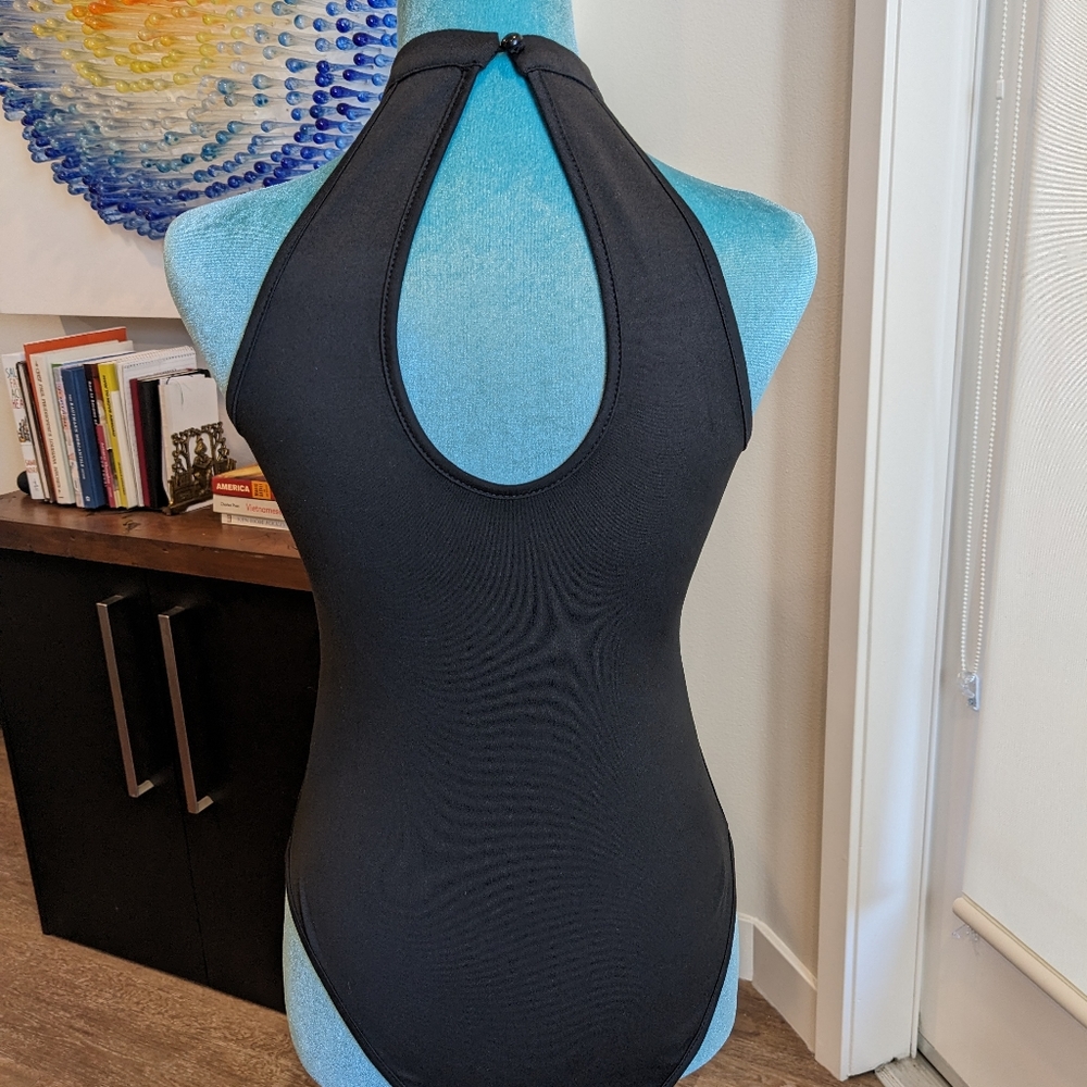 Black halterneck bodysuit